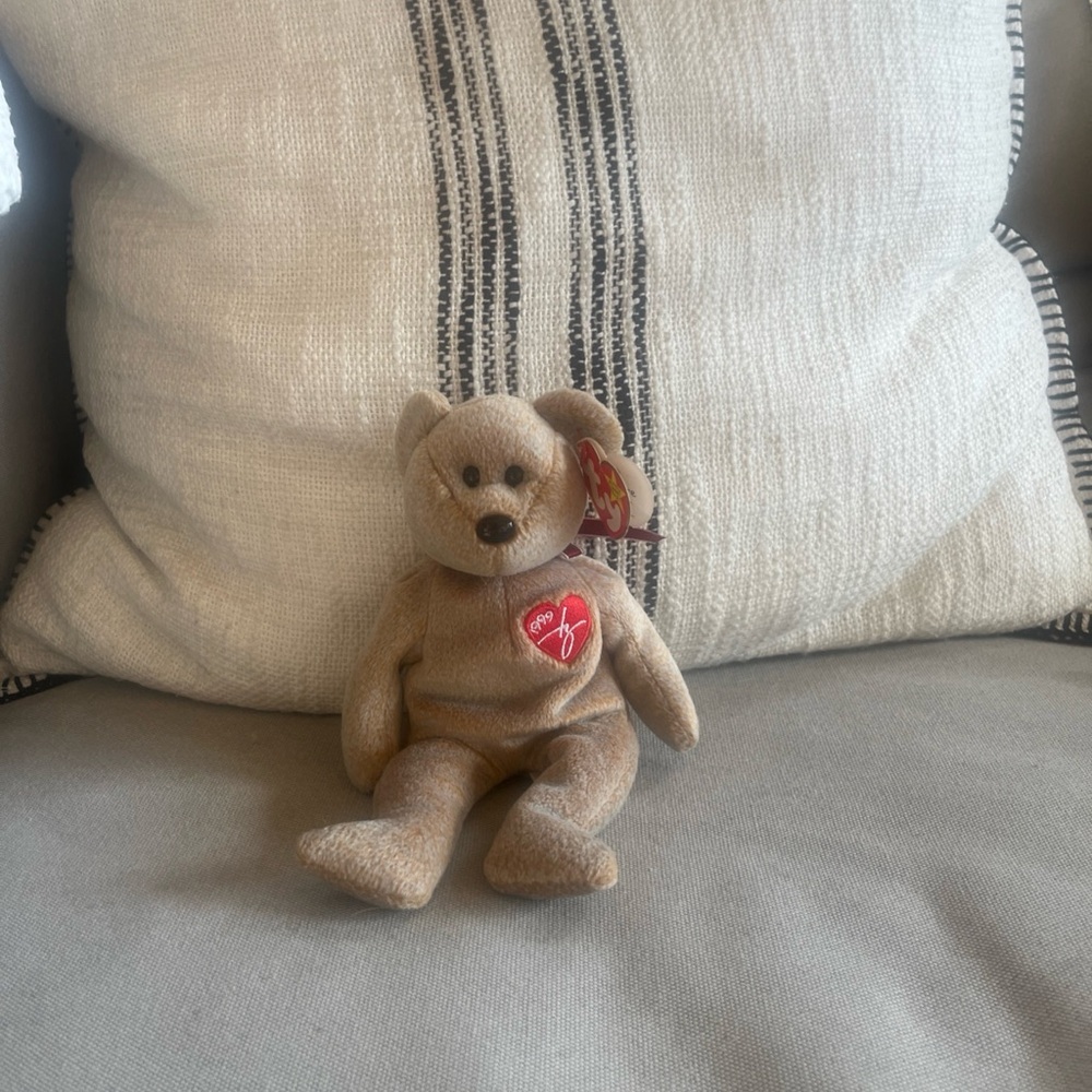 Signature Beige Teddy Bear with Red Heart
